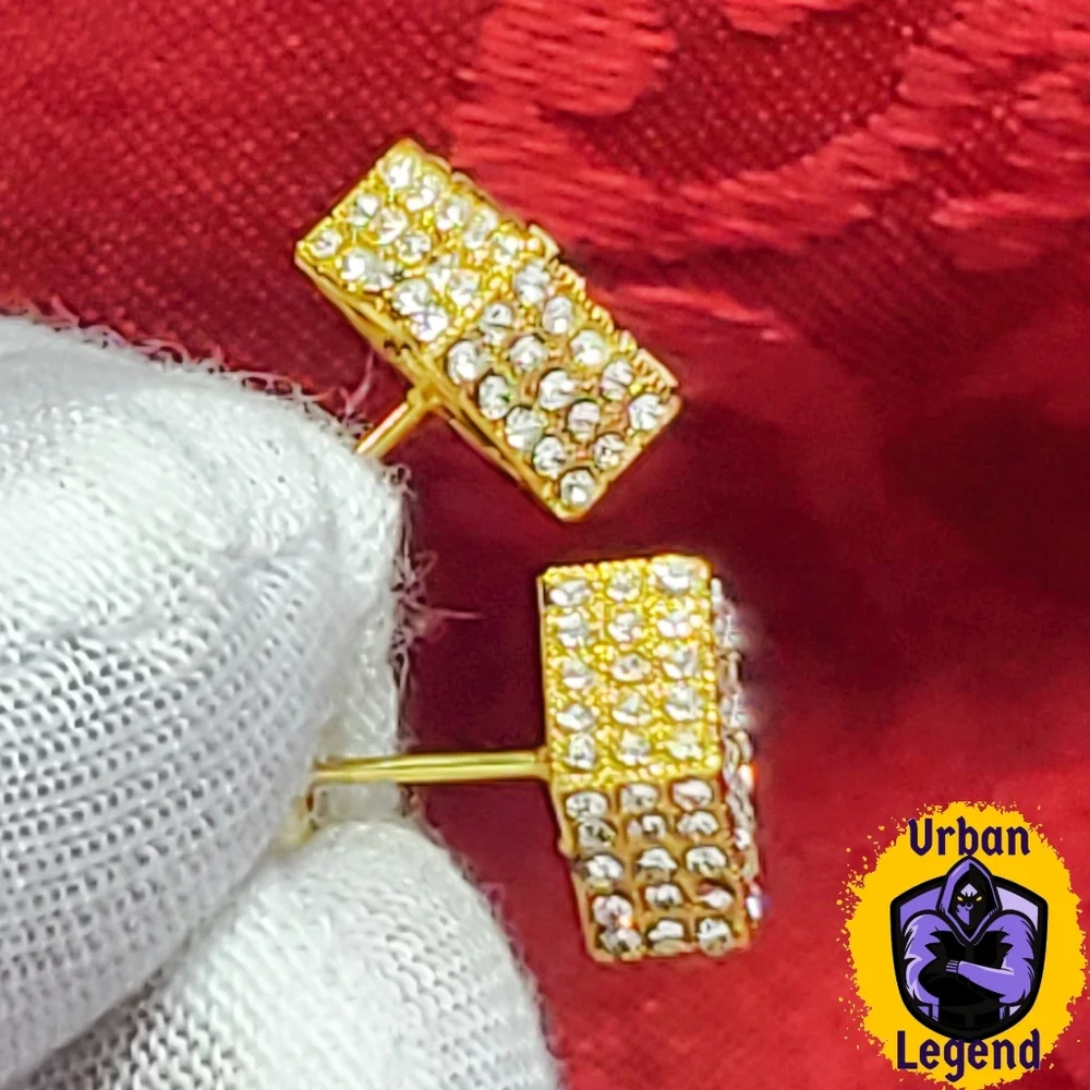 *NEW!* 14K Mens Micropave Earrings - Picture 3 of 8